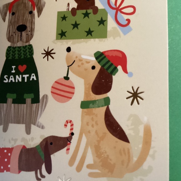 4 Christmas Greeting Card Puppy Dogs Pets Beagle Terrier Daschund Scottie 3x5 in - Picture 3 of 7